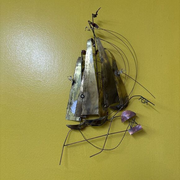 Nautical Welded Metal Hanging Wall Art - Cool Rustic Vintage Look - Boat Ship - Picture 1 of 14